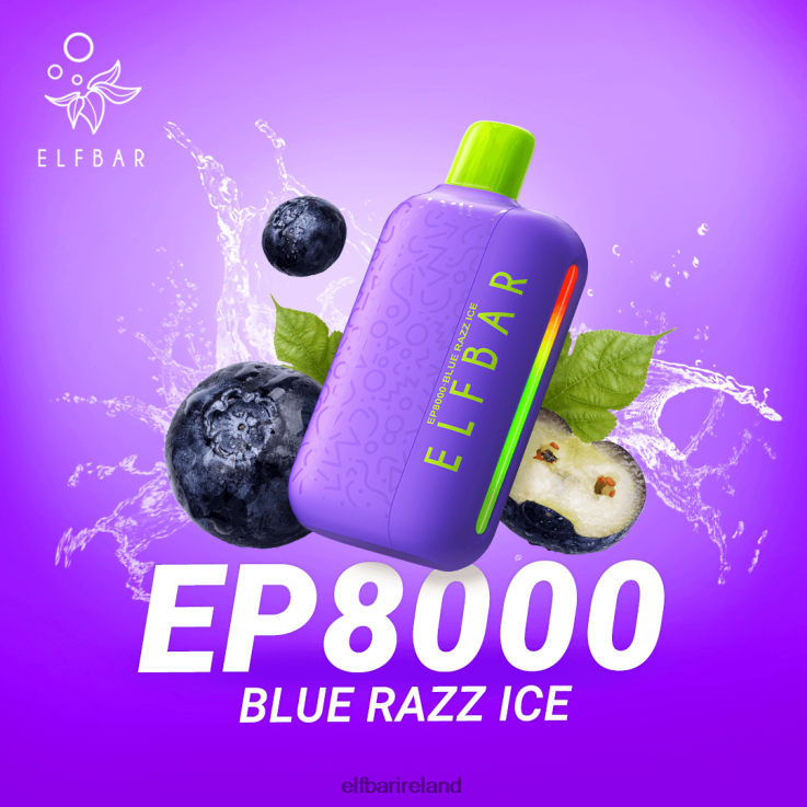Disposable Vape New EP8000 Puffs Blue Razz Ice ELFBAR 0080XP65