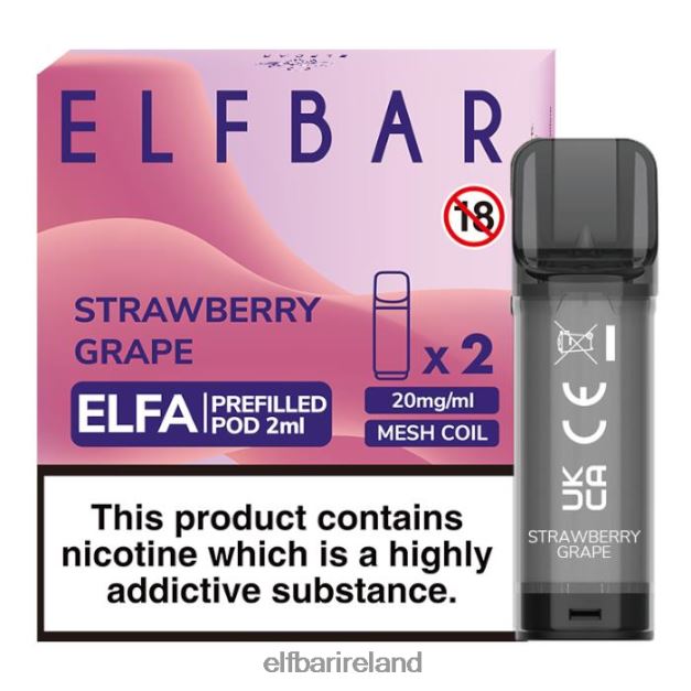 ELFBAR Elfa Pre-Filled Pod - 2ml - 20mg (2 Pack) 6VTRB130 Strawberry Grape